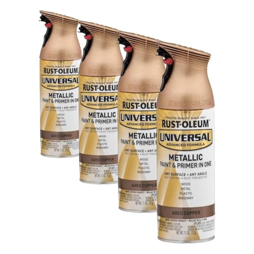 Rust-Oleum Universal Metallic Spray Paint, Aged Copper, 11 oz (Pack of 4)
