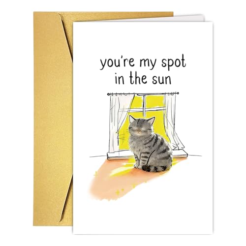 You're My Spot in the Sun Cat Lover Card - Perfect for Anniversaries & Valentine's Day