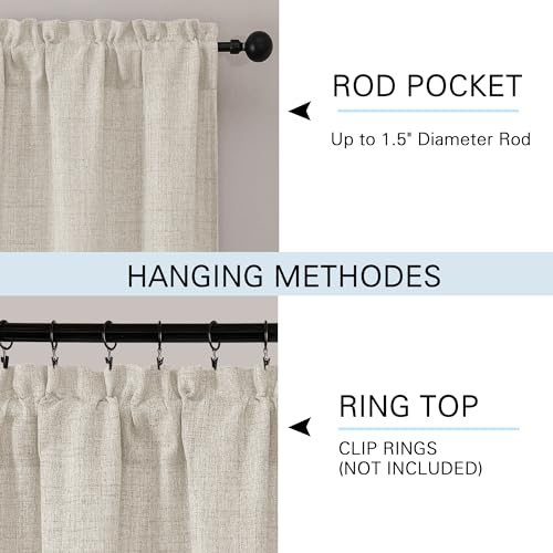 Light Filtering Valance Curtain 60" x 16" - Modern Rod Pocket Design