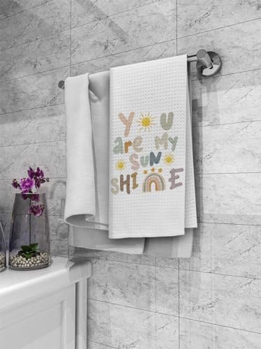 Dibor Boho Rainbow Kitchen Towels - 16x24 Inch, Absorbent & Durable