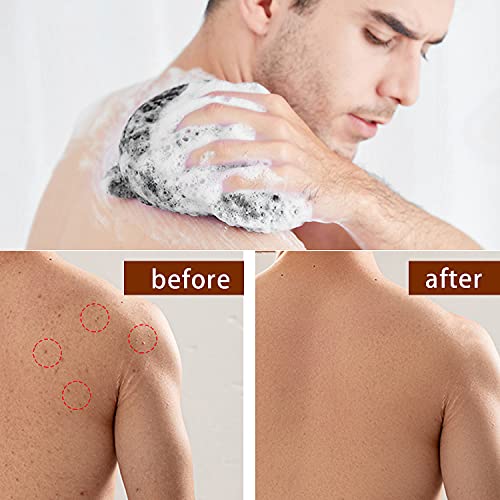 JASSINS Authentic African Exfoliating Body Net Sponge, 66 Inch Black