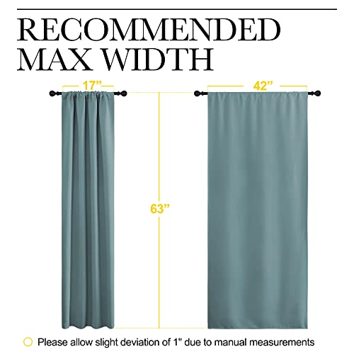 NICETOWN Greyish Blue Blackout Curtains 42" x 63" - 2 Panel Set