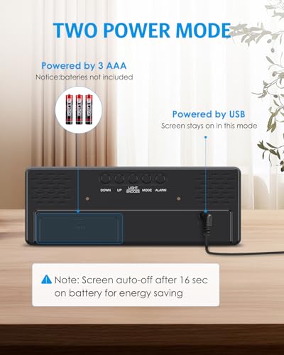 Colorful AMIR LED Digital Alarm Clock with Snooze & Dimmable Display