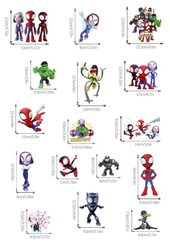 37-Piece Spider-Themed Wall Stickers for Kids - Removable Vinyl Decals
