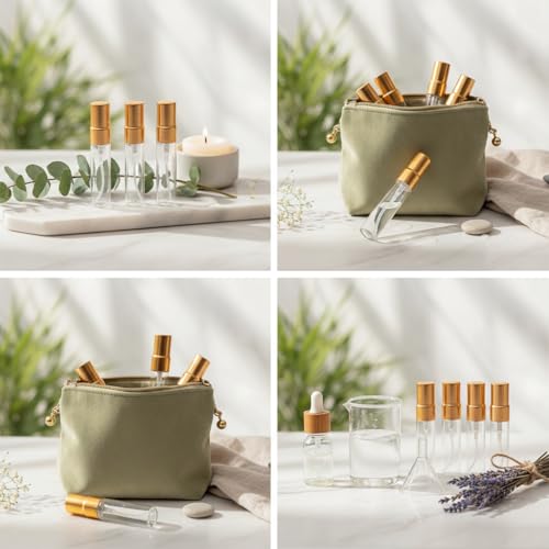 ZLmoue 10 Pcs 5ml Clear Glass Perfume Atomizer Travel Spray Bottles