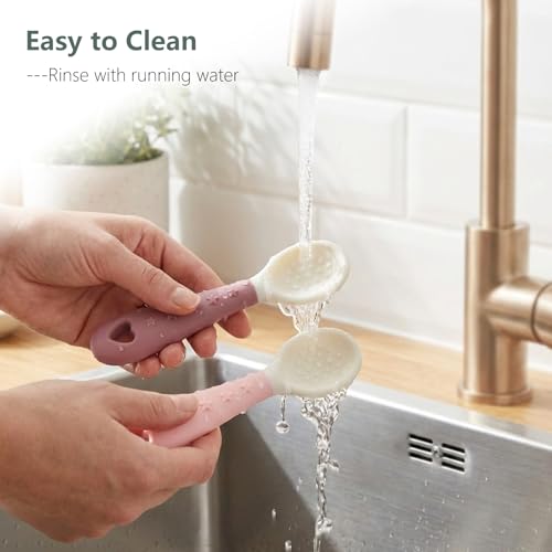 Seposeve 4-Pack Silicone Baby Spoons - Soft Gum-Friendly Feeding Utensils