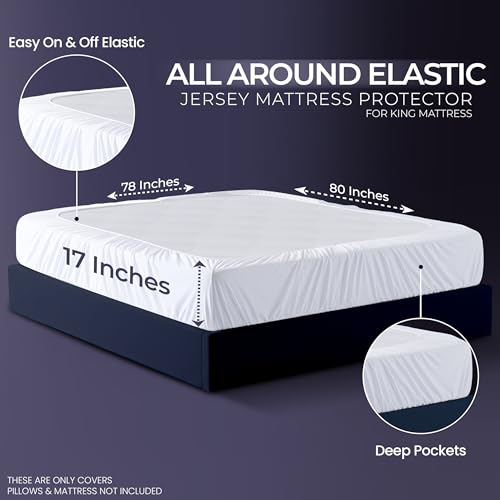 King Size Waterproof Mattress Protector Set with 2 Pillow Cases