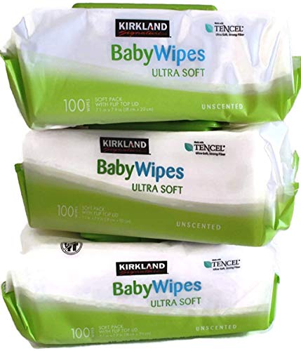 Kirkland Signature Ultra-Soft Unscented Baby Wipes, 100 Count (Pack of 6)