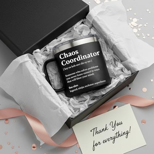 Black 14oz Chaos Coordinator Mug - Funny Boss Coworker Gift