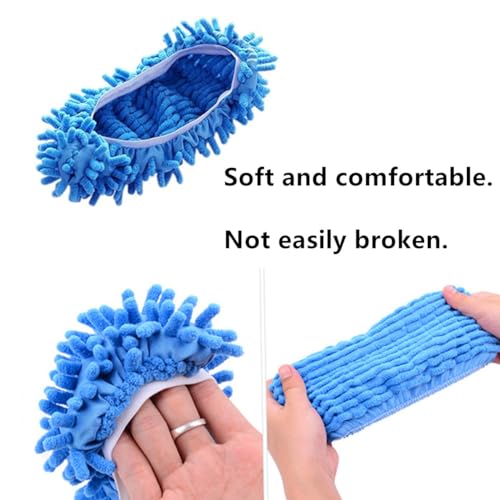 AISIBO Washable Microfiber Mop Slippers - 10 Piece Chenille Floor Dusting Set