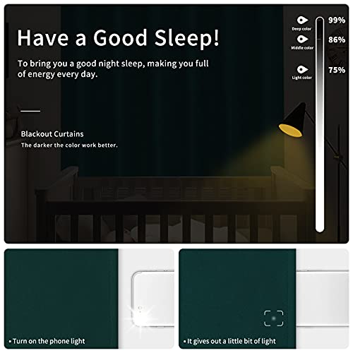 Easy-Going Deep Teal Blackout Curtains - 42"W x 84"L, 2 Panels