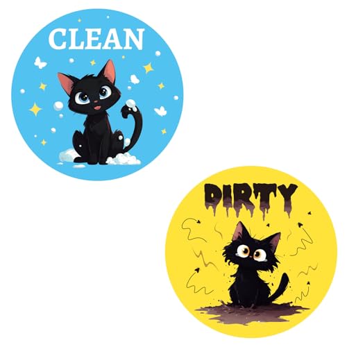 2PCS Reversible Cat Dishwasher Magnet Clean Dirty Sign - Fun Kitchen Decor
