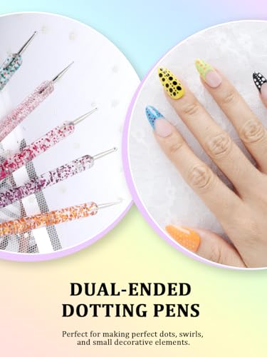 YOOVR 33pcs Nail Art Brushes and Dotting Tools Set for Gel Polish