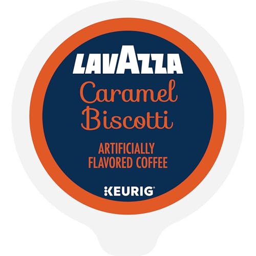 Lavazza Caramel Biscotti Coffee, Single Serve Keurig K-Cup Pods, Flavored Coffee, 88-Count Box (4 Packs of 22)