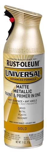 Rust-Oleum Universal Metallic Spray Paint, Matte Gold, 11 oz Can