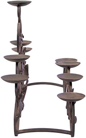 Pilgrim Home And Hearth Venice Candle Holder - Distressed Bronze Fireplace Candelabra