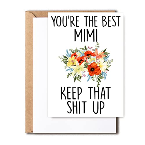 Funny Birthday Card for Mimi - You're The Best 5x7 Card
