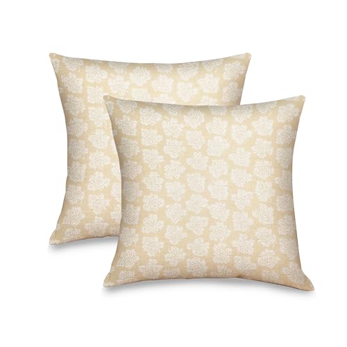 Vintage Floral Pillow Covers Set of 2 - 18x18 Soft Flannel