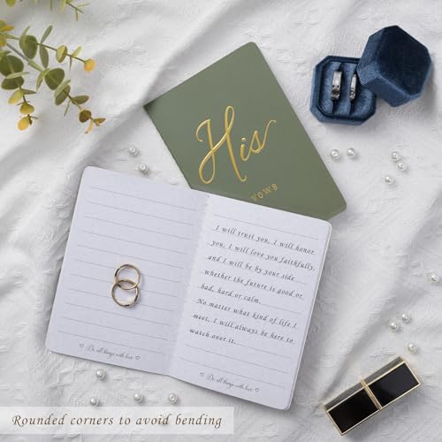 Elegant Wedding Vow Books His and Hers in Gold Foil - 5.5" x 3.9"