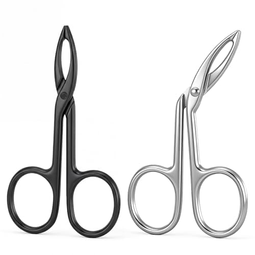 Precision Scissor Eyebrow Tweezers Stainless Steel 2Pcs