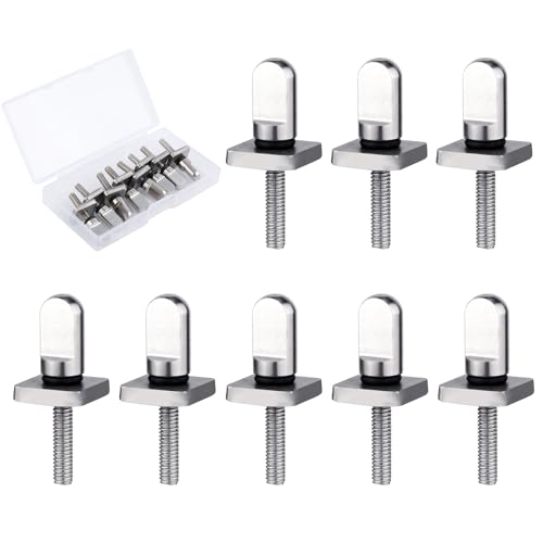 316 Stainless Steel Fin Screws, No Tool Surfboard Fin Screws with O Rings Paddle Board Fin Replacement for SUP Paddleboard Longboard Surfing Accessories