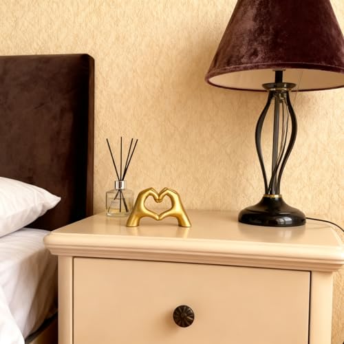 Gold Mini Heart Hands Sculpture - 2 Pack Modern Decoration