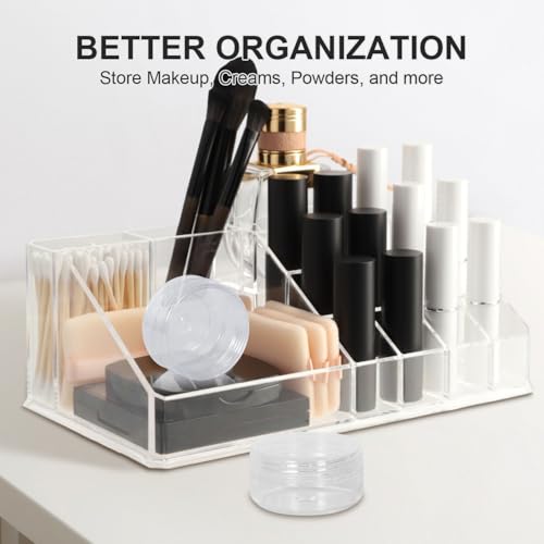 DESKEMAI 10 Pcs Clear Round Acrylic Jars 5g 5ml Empty Cosmetic Sample Containers with Lids