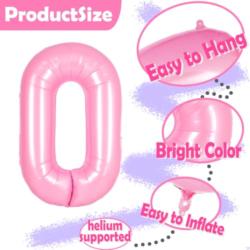 Pink Number 1 Balloon for Girls Birthday Decorations - 40" Foil Mylar