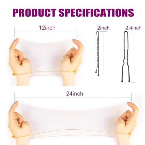 SIKCOSKI 130-Piece Brown Hair Net and U-Shaped Bun Pin Set for Dance