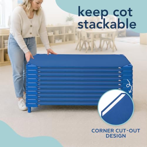 Comfyanno Fitted Cot Sheets for Daycare 2-Pack - Navy Blue