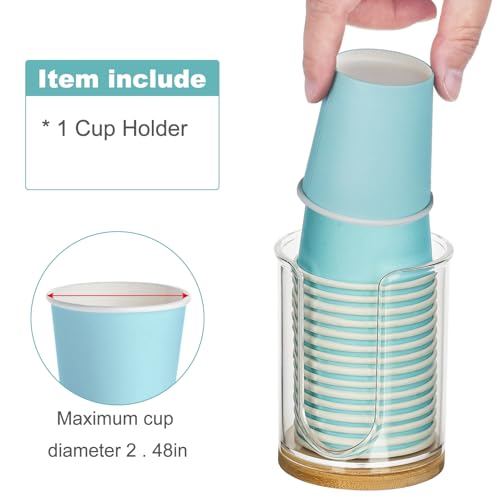 Acrylic Bathroom Cup Dispenser for 3 oz Disposable Cups, Clear Vanity Holder