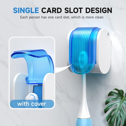 Wall-Mounted Toothbrush Holder with Cover - 3PCS Moisture-Proof Design