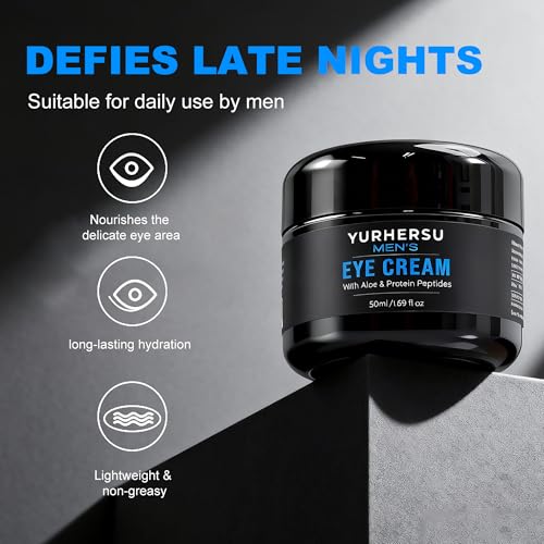 YURHERSU Men's Eye Repair Cream with Aloe and Peptides 1.69 oz