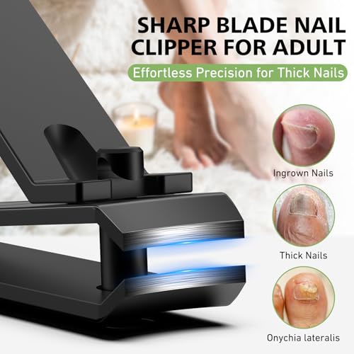 Baluca Heavy Duty Curved Nail Clipper Set for Thick Toenails and Seniors