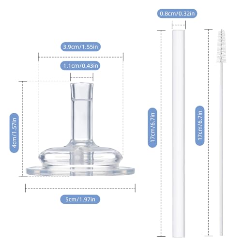 VANEST Replacement Straws for Grosmimi Stage 2 Cups - 4 Pack with Brushes