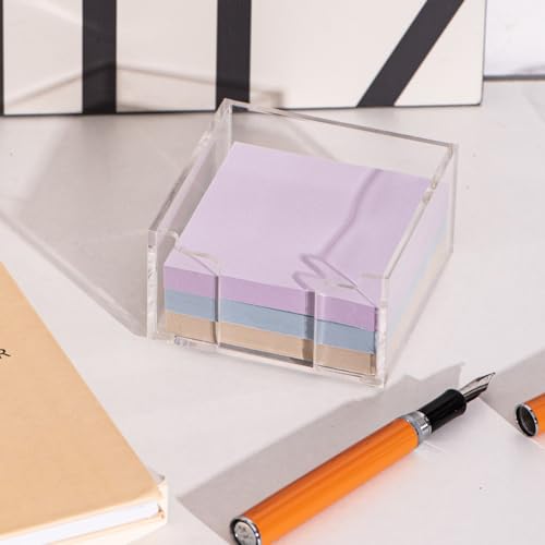 Acrylic Sticky Note Holder - Desk Organizer for 3" x 3" Notes