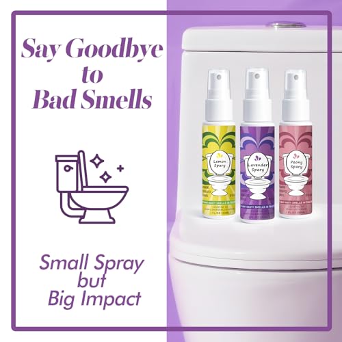 SWIPEX Toilet Spray for Poop - 3 Pack Travel Size, Lemon Lavender Peony
