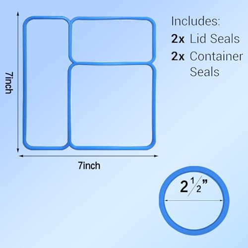 Orange 4-Pack Silicone Lid Seal Gaskets for OmieBox Bento Box