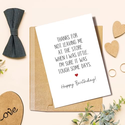 Funny Sarcastic Birthday Card for Mom - 'Not Leaving Me' Design (265)