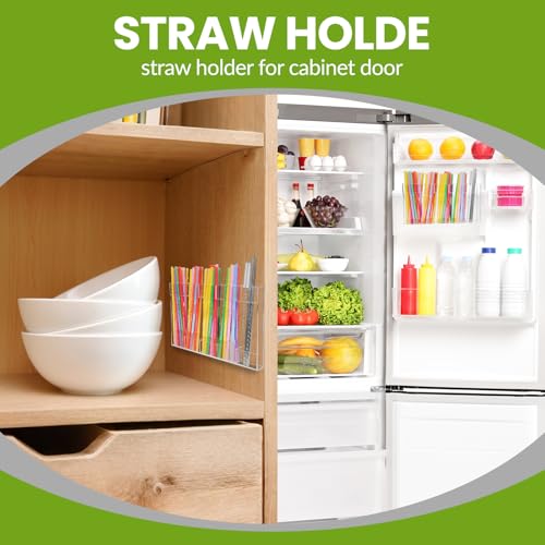 9.8-Inch Acrylic Straw Holder - Reusable Organizer for Straws
