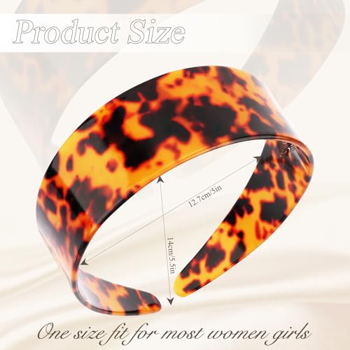 Vovii Tortoise Shell Headband with Teeth Wide Acetate No Slip Hair Band
