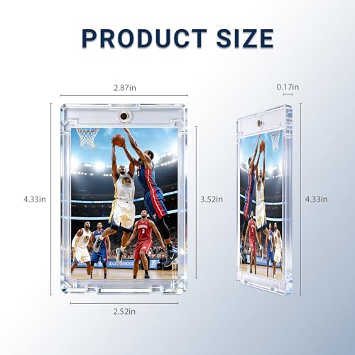 Yuoyar 12-Pack Magnetic Card Case - 35pt UV Protected Hard Plastic Holder