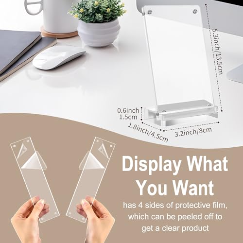 Boloyo Magnetic Acrylic Card Display Stand - Clear 1-Slot Frame Holder