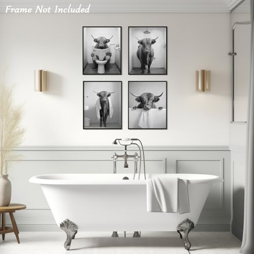 Funny Highland Cow Canvas Print - 8x10 Unframed Wall Art