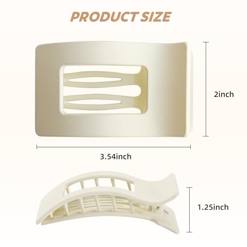 Flat Hair Claw Clips 4PCS Matte Non-Slip Leopard Hair Accessories