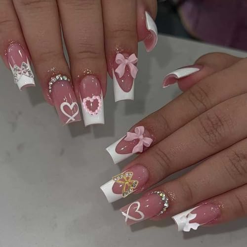 AIPULIDUO 10000Pcs Nail Art Charms & Rhinestones Kit with Bows & Pearls