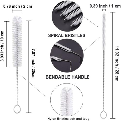 4-Piece Bottle Cleaning Brush Set with Long Handle for Easy Washing