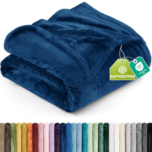 Utopia Bedding King Size Navy Fleece Blanket - Soft & Cozy Microfiber