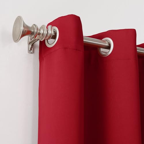 Sun Zero Easton Blackout Grommet Curtain Panel, Red, 40" x 95"