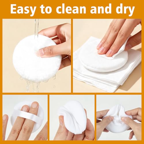 YEAJOIN 3pcs Powder Puff Set with Container Soft Body and Face Makeup Puffs